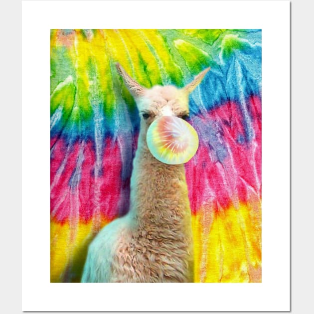 Tie Dye Llama Wall Art by Random Galaxy